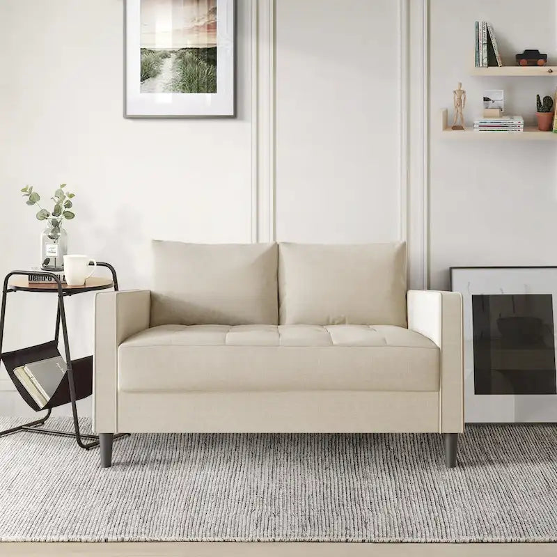 CraftPorch Contemporary Minimalist Linen Upholstered 3-Piece Living Room Set