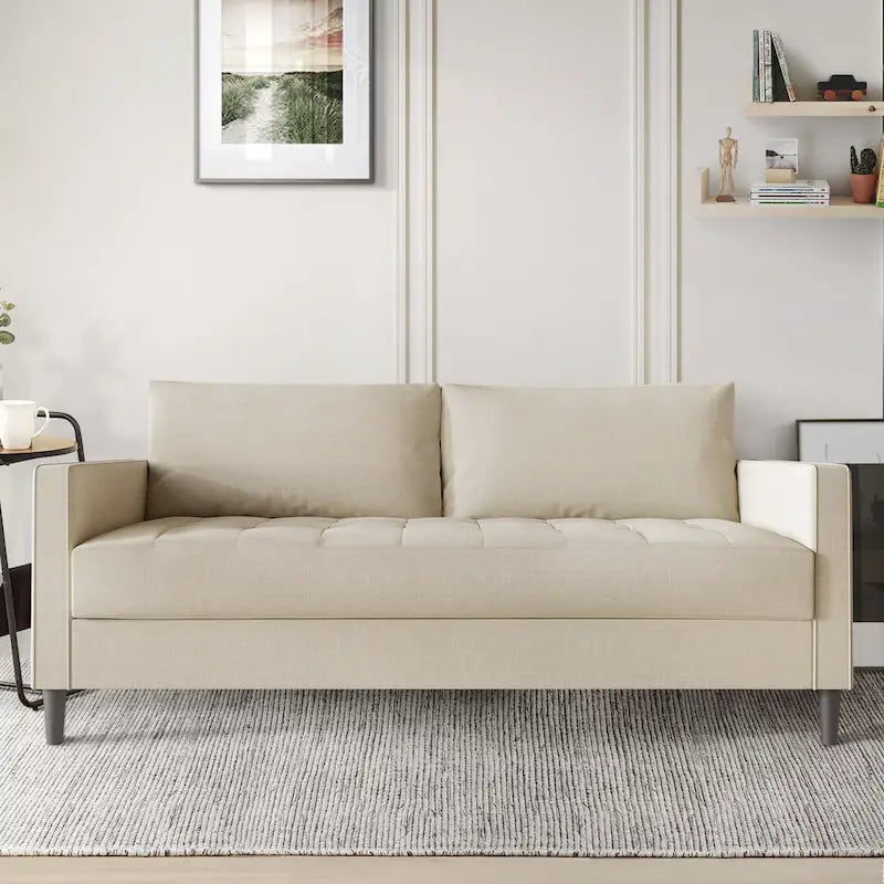 CraftPorch Contemporary Minimalist Linen Upholstered 3-Piece Living Room Set