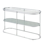 Table de canapé Taylaa Glam Chrome avec dessus en verre de 48 po et 1 étagère par Furniture of America