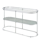 Table de canapé Taylaa Glam Chrome avec dessus en verre de 48 po et 1 étagère par Furniture of America