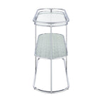 Table de canapé Taylaa Glam Chrome avec dessus en verre de 48 po et 1 étagère par Furniture of America
