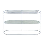 Table de canapé Taylaa Glam Chrome avec dessus en verre de 48 po et 1 étagère par Furniture of America