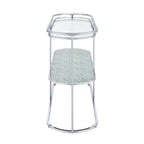 Table de canapé Taylaa Glam Chrome avec dessus en verre de 48 po et 1 étagère par Furniture of America