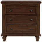 3-Drawer Storage Wood Cabinet, End Table with Pull out Tray