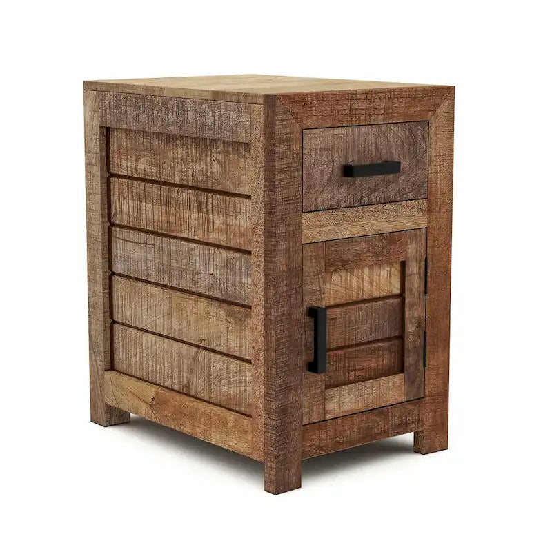 Table d'appoint de rangement rustique en bois massif de 58 cm de la collection Anaisha par Furniture of America