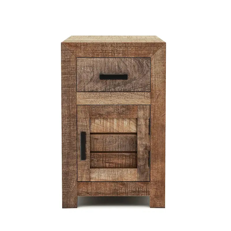 Table d'appoint de rangement rustique en bois massif de 58 cm de la collection Anaisha par Furniture of America