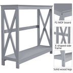 Yaheetech 2-Tier X-Design Console Table Console Tables for Entryway
