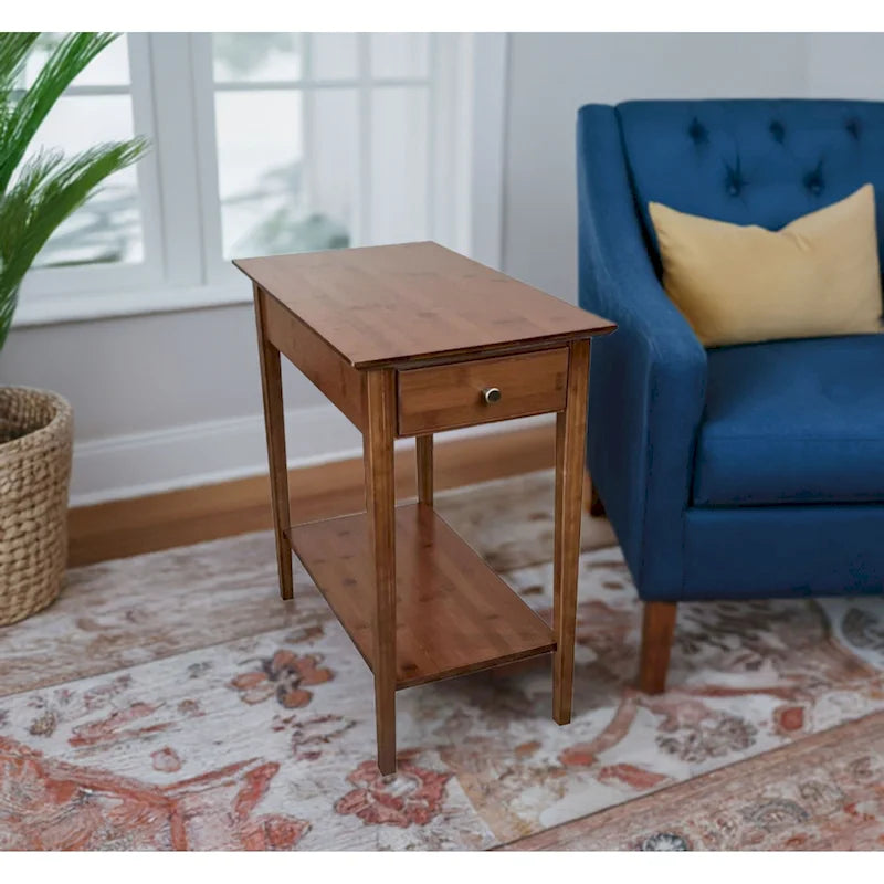 Table inclinable en bambou massif avec tiroir