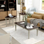 Ensemble de 3 tables basses Nomara en bois massif de 48 pouces de style campagne française par Furniture of America