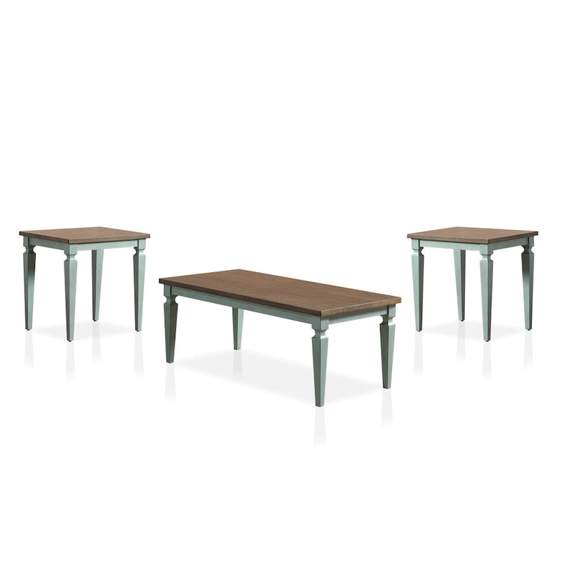 Ensemble de 3 tables basses Nomara en bois massif de 48 pouces de style campagne française par Furniture of America
