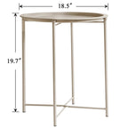 Table de service pliable ronde pour télévision, petite table d'appoint ronde en acier, aucun assemblage requis - 47 x 47 x 50 cm
