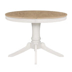 Ensemble de salle à manger rétro fonctionnel 5 pièces, table ronde extensible en bois et 4 chaises de salle à manger rembourrées