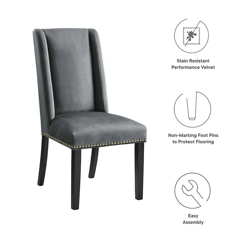 Chaises de salle à manger en velours Performance Baron - Lot de 2