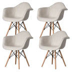 Fauteuil rembourré de style Mid-Century Modern avec pieds en bois de hêtre