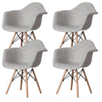 Fauteuil rembourré de style Mid-Century Modern avec pieds en bois de hêtre