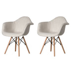 Fauteuil rembourré de style Mid-Century Modern avec pieds en bois de hêtre