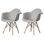 Fauteuil rembourré de style Mid-Century Modern avec pieds en bois de hêtre