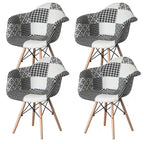 Fauteuil rembourré de style Mid-Century Modern avec pieds en bois de hêtre