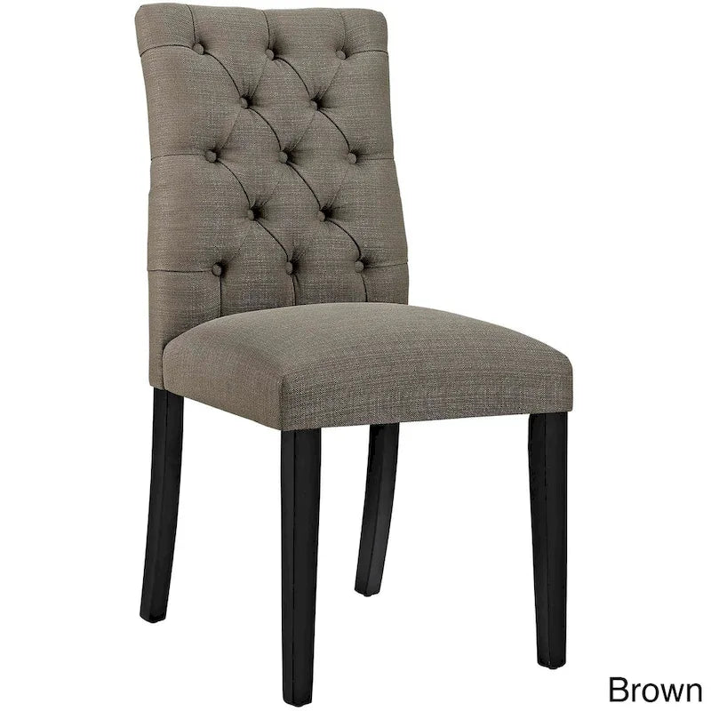 Chaise de salle à manger en tissu capitonné Quince Copper Grove