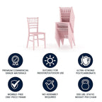 Chaises Chiavari empilables en résine pour enfants pour événements formels (lot de 10)