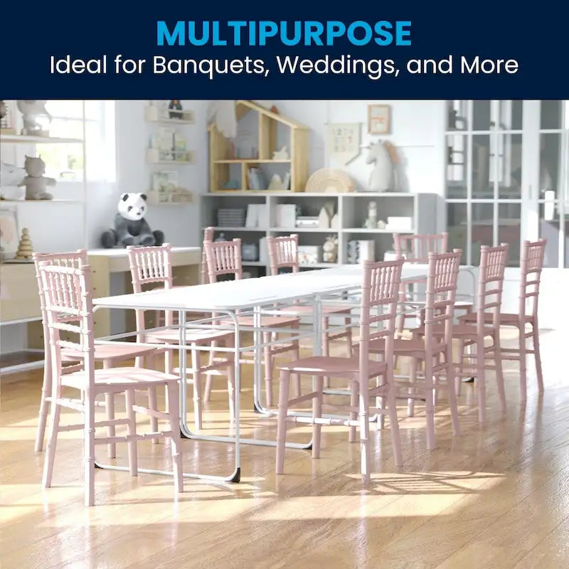 Chaises Chiavari empilables en résine pour enfants pour événements formels (lot de 10)