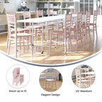 Chaises Chiavari empilables en résine pour enfants pour événements formels (lot de 10)