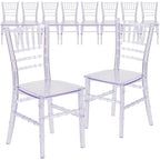 Chaises Chiavari empilables en résine pour enfants pour événements formels (lot de 10)