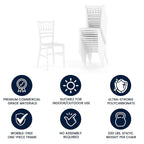 Chaises Chiavari empilables en résine pour enfants pour événements formels (lot de 10)