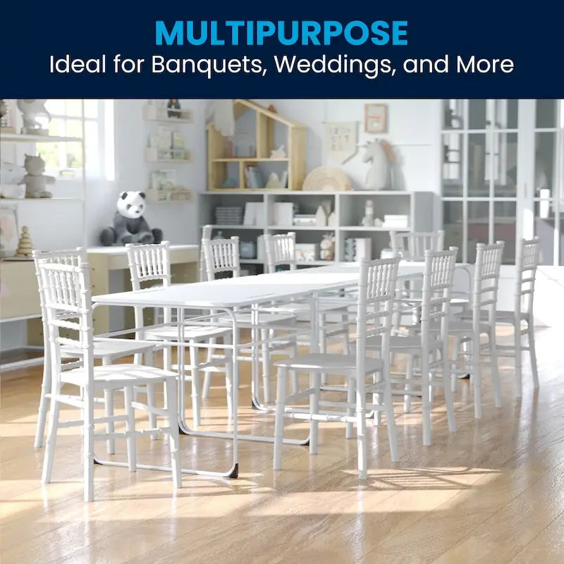 Chaises Chiavari empilables en résine pour enfants pour événements formels (lot de 10)