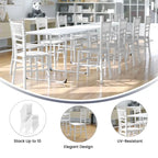 Chaises Chiavari empilables en résine pour enfants pour événements formels (lot de 10)