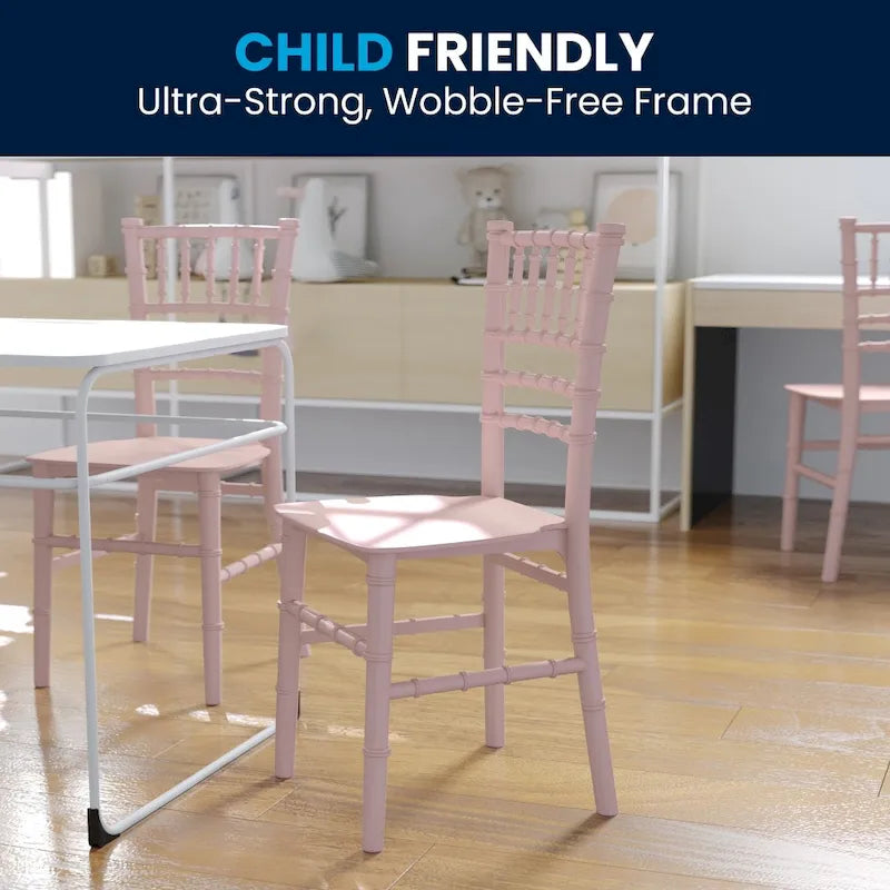 Chaises Chiavari empilables en résine pour enfants pour événements formels (lot de 10)