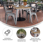 30x60 Commercial Poly Resin Restaurant Table with Umbrella Hole - 30W x 60D x 30H