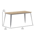 30x60 Commercial Poly Resin Restaurant Table with Umbrella Hole - 30W x 60D x 30H
