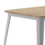 30x60 Commercial Poly Resin Restaurant Table with Umbrella Hole - 30W x 60D x 30H