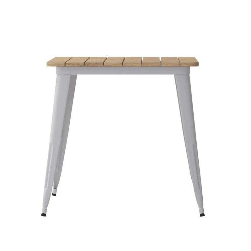 30x60 Commercial Poly Resin Restaurant Table with Umbrella Hole - 30W x 60D x 30H
