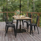 30x60 Commercial Poly Resin Restaurant Table with Umbrella Hole - 30W x 60D x 30H
