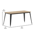 30x60 Commercial Poly Resin Restaurant Table with Umbrella Hole - 30W x 60D x 30H