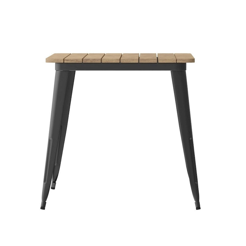 30x60 Commercial Poly Resin Restaurant Table with Umbrella Hole - 30W x 60D x 30H