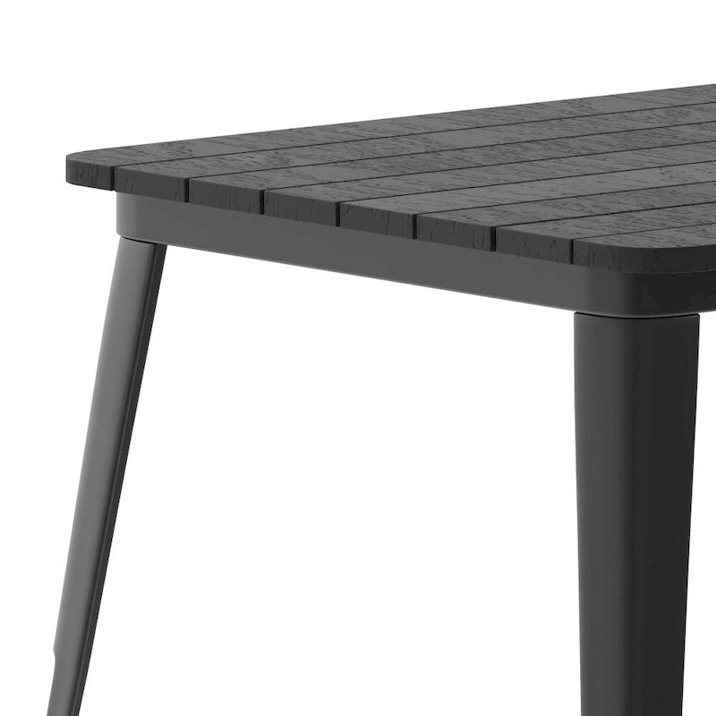 30x60 Commercial Poly Resin Restaurant Table with Umbrella Hole - 30W x 60D x 30H