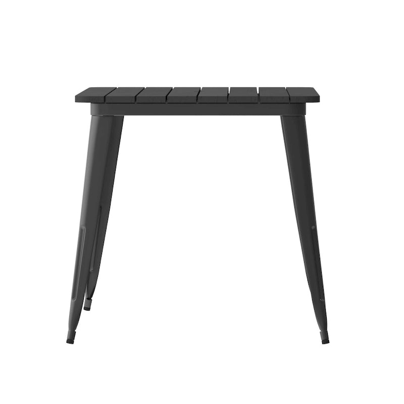 30x60 Commercial Poly Resin Restaurant Table with Umbrella Hole - 30W x 60D x 30H