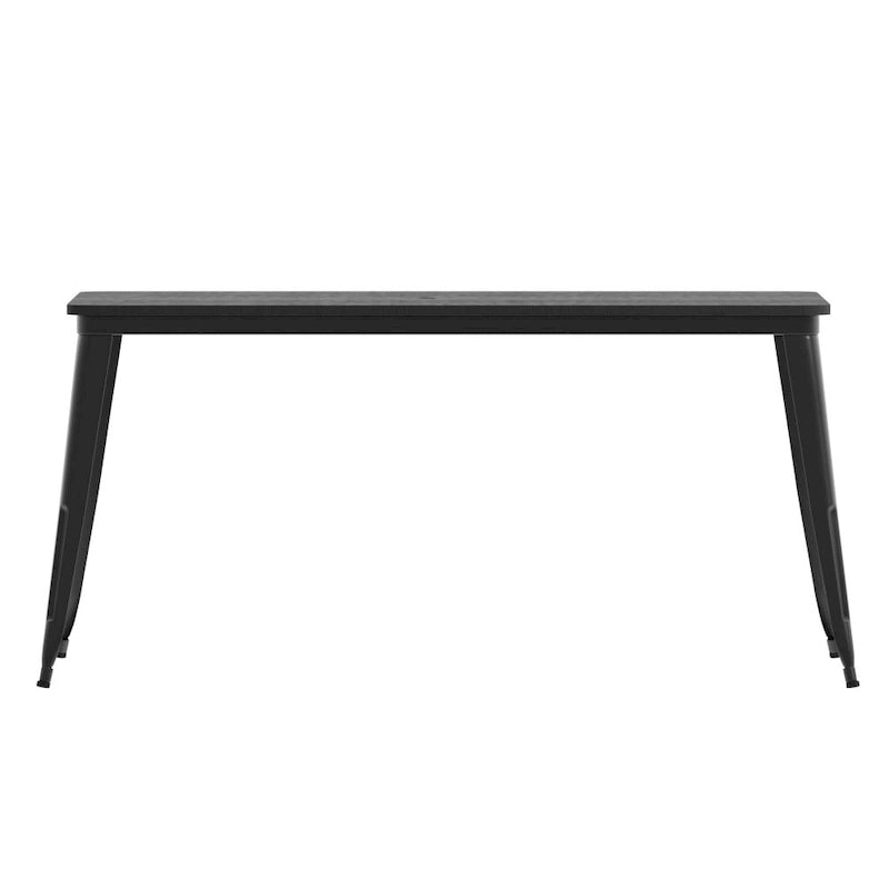 30x60 Commercial Poly Resin Restaurant Table with Umbrella Hole - 30W x 60D x 30H