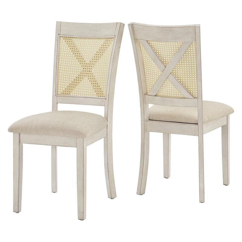 Chaise de salle à manger Plaga X-Back Cane Accent (lot de 2) par iNSPIRE Q Classic - Chaise de salle à manger