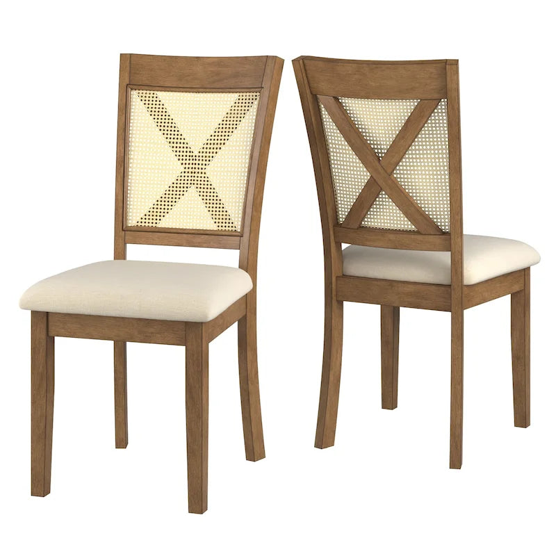 Chaise de salle à manger Plaga X-Back Cane Accent (lot de 2) par iNSPIRE Q Classic - Chaise de salle à manger