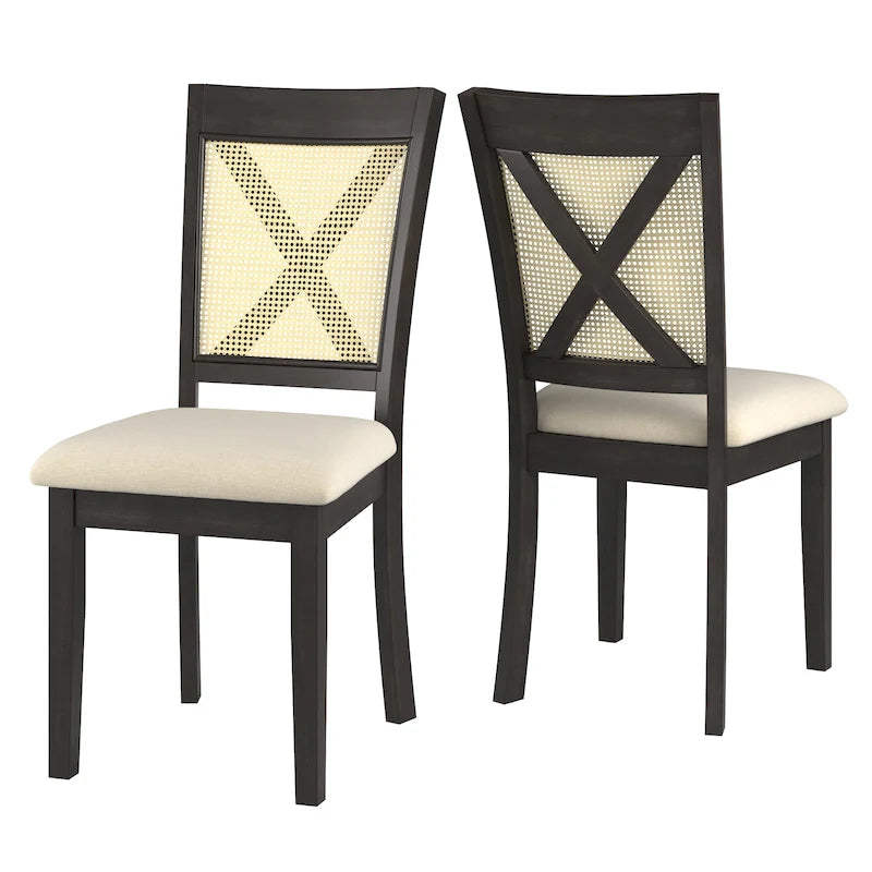 Chaise de salle à manger Plaga X-Back Cane Accent (lot de 2) par iNSPIRE Q Classic - Chaise de salle à manger
