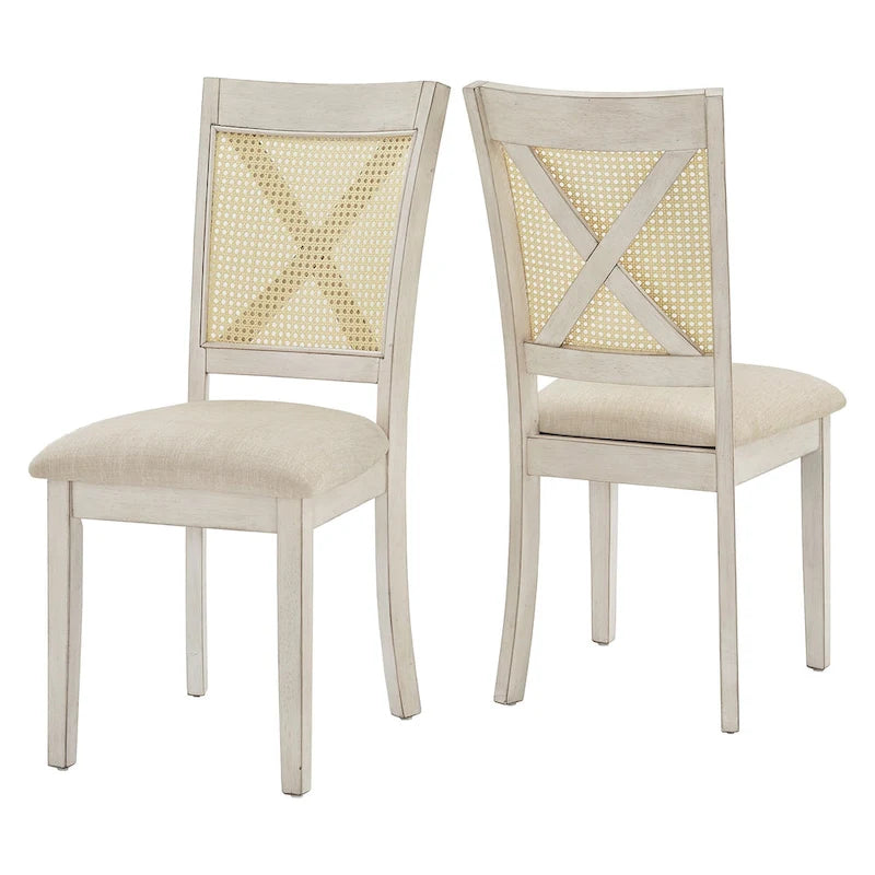 Chaise de salle à manger Plaga X-Back Cane Accent (lot de 2) par iNSPIRE Q Classic - Chaise de salle à manger