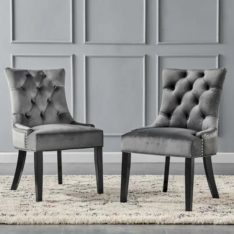 Chaises de salle à manger en velours Silver Orchid Kornman (lot de 2)