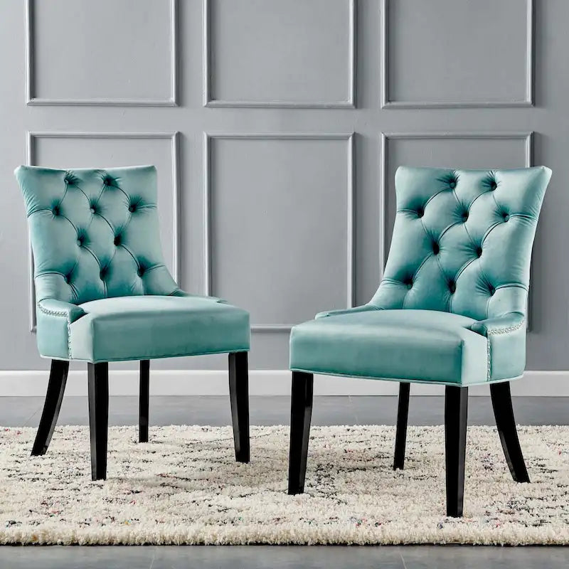 Chaises de salle à manger en velours Silver Orchid Kornman (lot de 2)