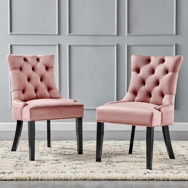 Chaises de salle à manger en velours Silver Orchid Kornman (lot de 2)