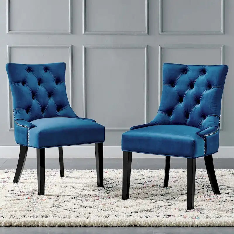 Chaises de salle à manger en velours Silver Orchid Kornman (lot de 2)