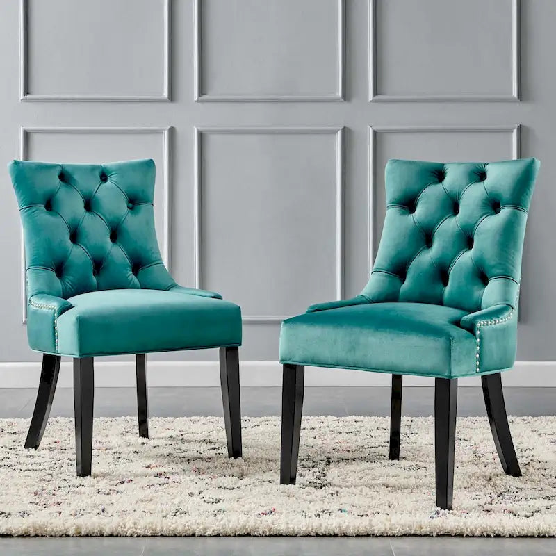 Chaises de salle à manger en velours Silver Orchid Kornman (lot de 2)